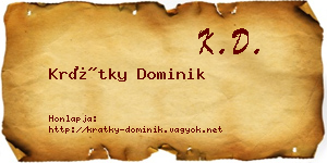 Krátky Dominik névjegykártya